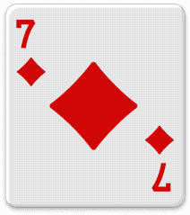 Matatu cutting card — seven of diamonds cuts the round