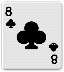 Matatu attack card — eight of clubs skips the opponent